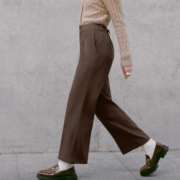 BNWT Petite Studio André Trousers Brown - M - Picture 3 of 8